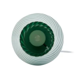 Lindby Andriana bordlampe, grøn/hvid, glas, Ø 15 cm