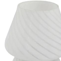Lindby Andriana bordlampe, hvid, glas, Ø 15 cm