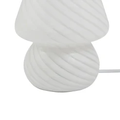 Lindby Andriana bordlampe, hvid, glas, Ø 15 cm