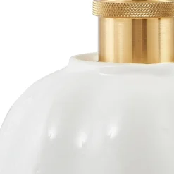 Lindby Annegret hængelampe, Ø 18 cm, keramik, hvid/messing