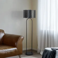 Lindby Aralena gulvlampe, sort/guld, højde 143,5 cm