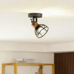 Lindby Arinthea loftspot, 1-lys, sort, stål, E14