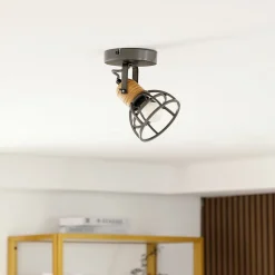 Lindby Arinthea loftspot, 1-lys, sort, stål, E14