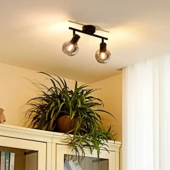 Lindby Arna loftlampe, sort, 2 lyskilder