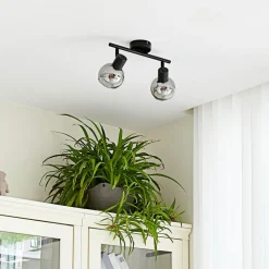 Lindby Arna loftlampe, sort, 2 lyskilder