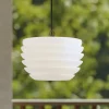 Lindby Arona udendørs hængelampe, Ø 38 cm, hvid