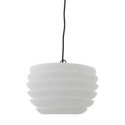 Lindby Arona udendørs hængelampe, Ø 38 cm, hvid