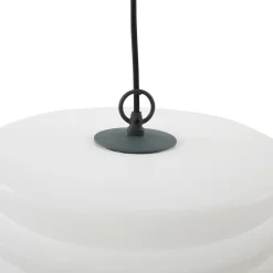 Lindby Arona udendørs hængelampe, Ø 38 cm, hvid