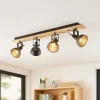 Lindby Aylis loftlampe, 4 lyskilder, 82 cm, sort, træ, E14