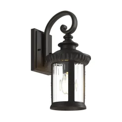 Lindby Barret udendørs væglampe, 39 cm, aluminium, brun