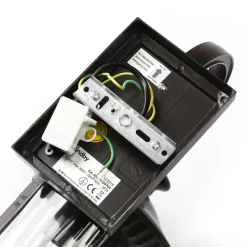 Lindby Barret udendørs væglampe, 39 cm, aluminium, brun