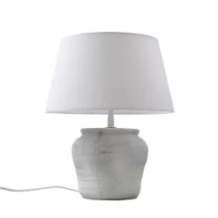 Lindby bordlampe Aelith, Ø 30 cm, hvid, keramik, E27