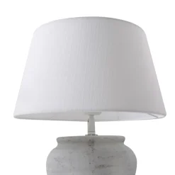 Lindby bordlampe Aelith, Ø 30 cm, hvid, keramik, E27