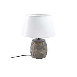Lindby bordlampe Aelith, Ø 30 cm, grå, keramik, E27