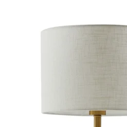 Lindby bordlampe alabast, hvid/guld, Ø 30 cm, marmor, E27