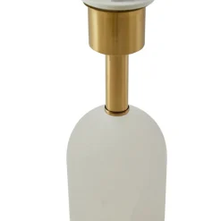 Lindby bordlampe alabast, hvid/guld, Ø 30 cm, marmor, E27