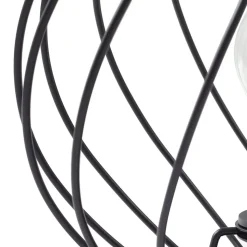 Lindby bordlampe Danika, sort, metal, Ø 25 cm