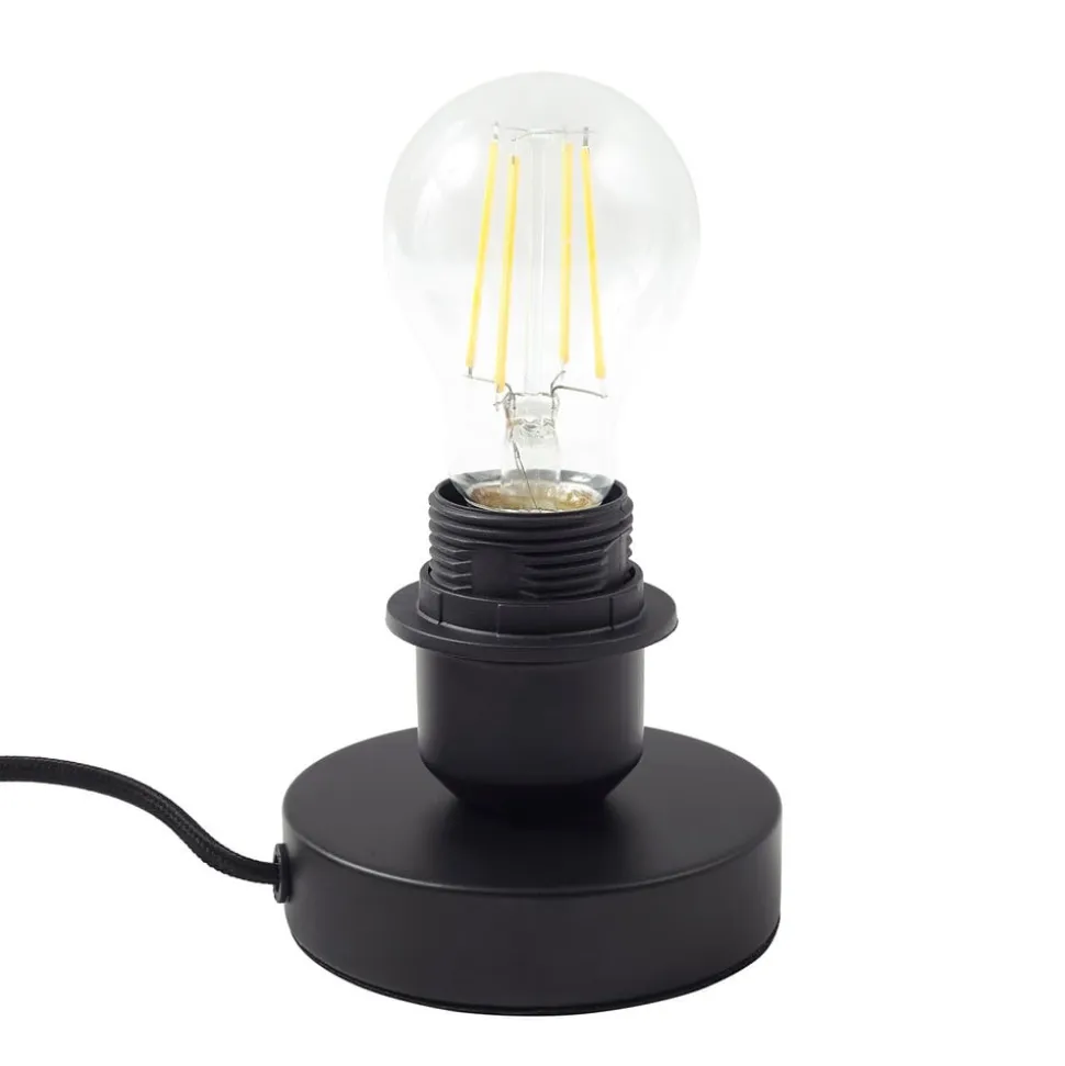 Lindby bordlampe Danika, sort, metal, Ø 25 cm