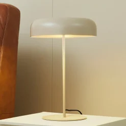 Lindby bordlampe Edion, beige, metal, 45 cm