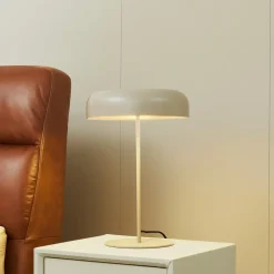 Lindby bordlampe Edion, beige, metal, 45 cm