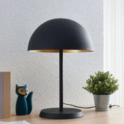 Lindby bordlampe Idalene, højde 51 cm, sort, metal