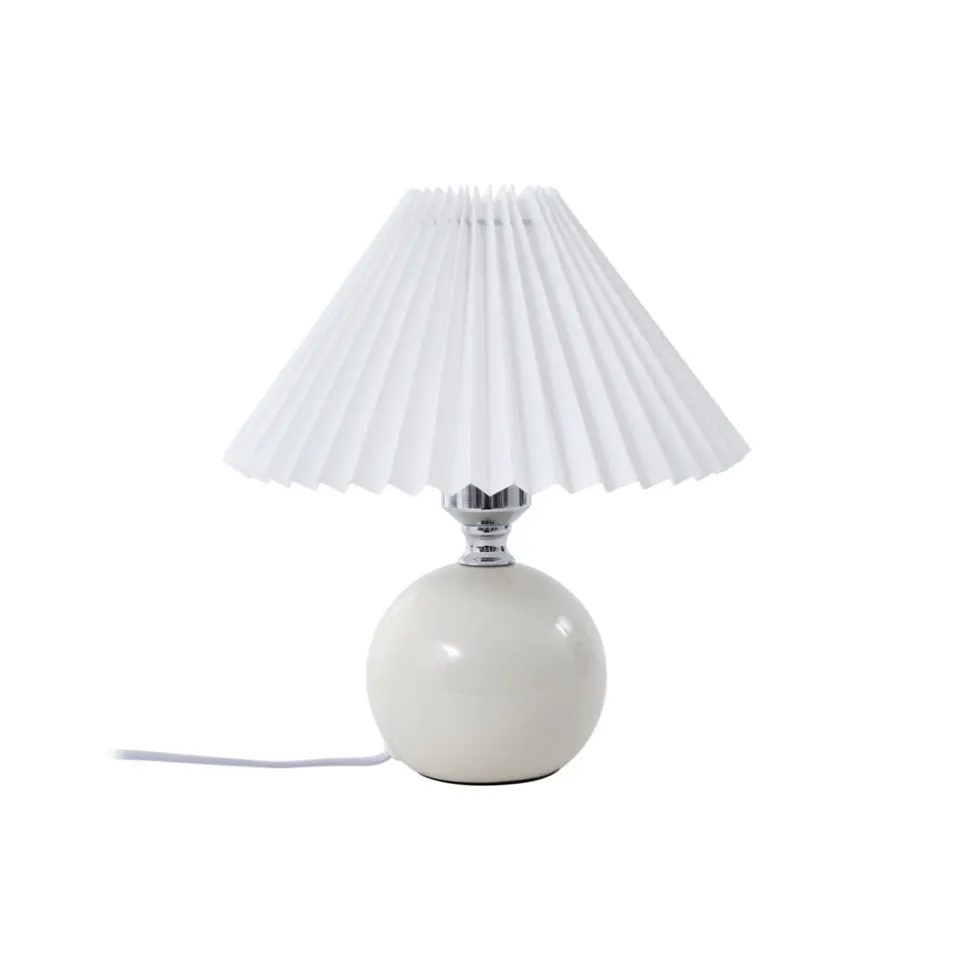 Lindby bordlampe Kerimi, keramik, cremefarvet