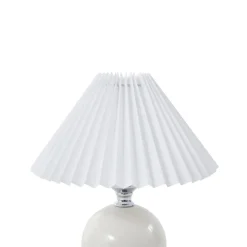 Lindby bordlampe Kerimi, keramik, cremefarvet
