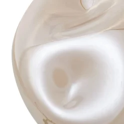 Lindby bordlampe Lelia, rav, glas, metal, Ø 35 cm