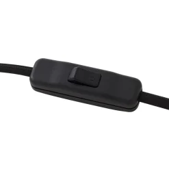 Lindby bordlampe Lelia, røggrå, glas, metal, Ø 35 cm