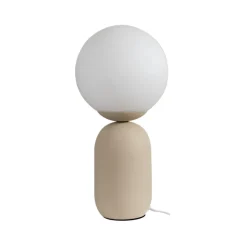 Lindby bordlampe Lennes, beige, glas, Ø 20 cm