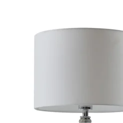 Lindby bordlampe Loraine, hvid/grå, glas, Ø 33 cm, E27