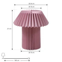 Lindby bordlampe Magali, pink, papir, Ø 34 cm, E14