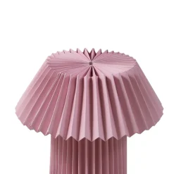 Lindby bordlampe Magali, pink, papir, Ø 34 cm, E14