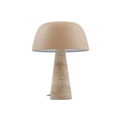 Lindby bordlampe Magritt, beige, metal, sten, 41 cm