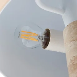 Lindby bordlampe Magritt, beige, metal, sten, 41 cm