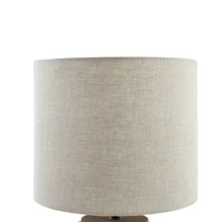 Lindby bordlampe Marzanna, grå, bambus, 42,5 cm, E27