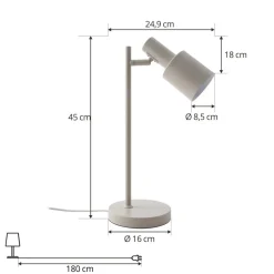 Lindby bordlampe Ovelia, beige, metal, E27