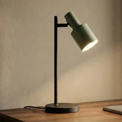 Lindby bordlampe Ovelia, grøn/sort, metal, E27