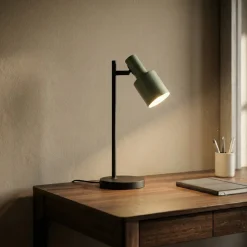 Lindby bordlampe Ovelia, grøn/sort, metal, E27