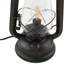 Lindby bordlampe Raisa, rustfarvet, metal, lygte, E14