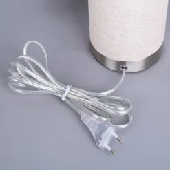 Lindby bordlampe Ronja, højde 26 cm, cremefarvet, tekstil