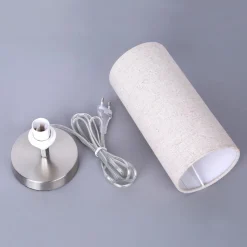 Lindby bordlampe Ronja, højde 26 cm, cremefarvet, tekstil