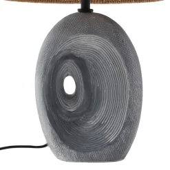 Lindby bordlampe Seasur, blågrå, keramik, papir, 29 cm