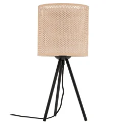 Lindby bordlampe Soula, Ø 20 cm, beige, plast, E27