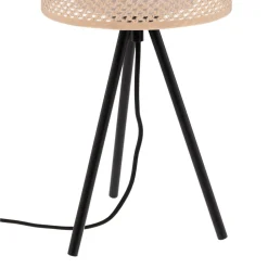 Lindby bordlampe Soula, Ø 20 cm, beige, plast, E27