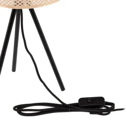 Lindby bordlampe Soula, Ø 20 cm, beige, plast, E27