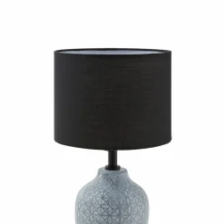 Lindby bordlampe Thalassia, grå/sort, Ø 20cm, keramik