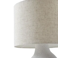 Lindby bordlampe Thalassia, hvid, Ø 30 cm, keramik