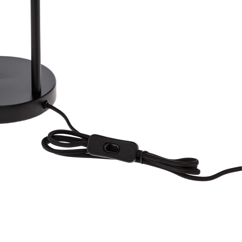 Lindby bordlampe Yaelle, 50 cm høj, rattan, sort, E27