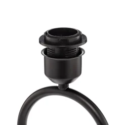 Lindby bordlampe Yaelle, 50 cm høj, rattan, sort, E27